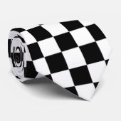 チェッカーボードの白黒のチェッカー ネクタイ (ロール)