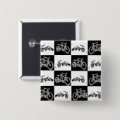 チェッカーボードの自転車 缶バッジ (正面&裏面)