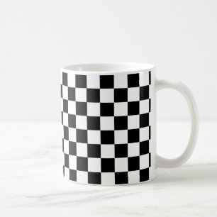 チェッカーボードは白黒マグを市松模様にします コーヒーマグカップ