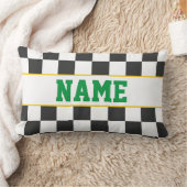 チェッカーボードスポーツファン名チームスクールカラー ランバークッション (ブランケット)