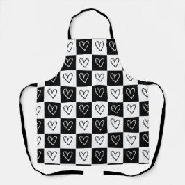 チェッカーボードハート エプロン
