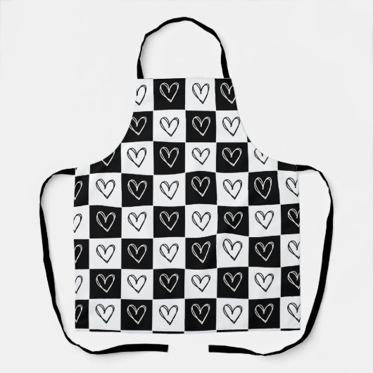 チェッカーボードハート エプロン (正面)