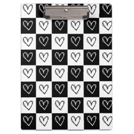 チェッカーボードハート クリップボード