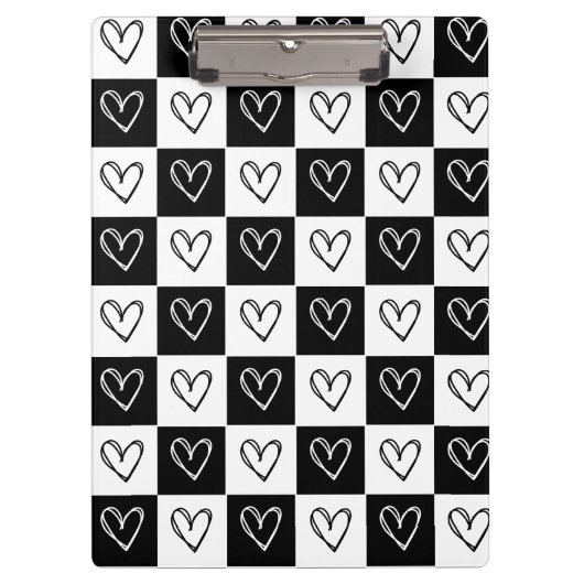 チェッカーボードハート クリップボード (正面)