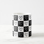 チェッカーボードハート コーヒーマグカップ (中央)
