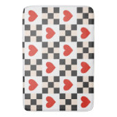 チェッカーボードハート バスマット (正面縦)