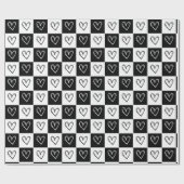 チェッカーボードハート ラッピングペーパー (フラット)