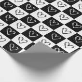 チェッカーボードハート ラッピングペーパー (角)