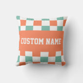 チェッカーボードパターン円枕 クッション (裏面)