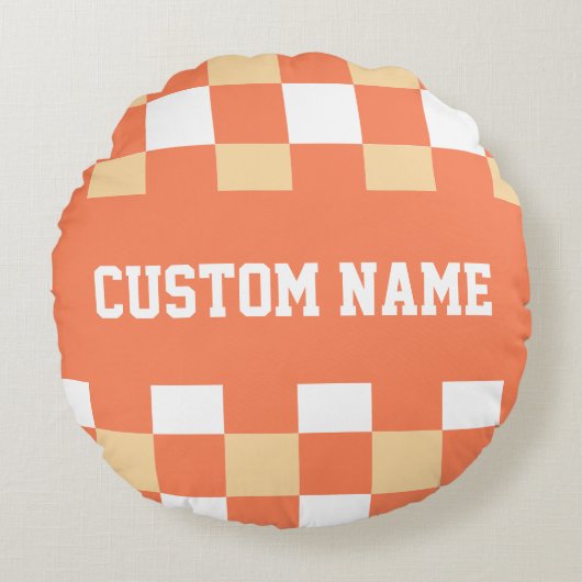チェッカーボードパターン ラウンドクッション (正面)