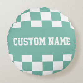 チェッカーボードパターン ラウンドクッション