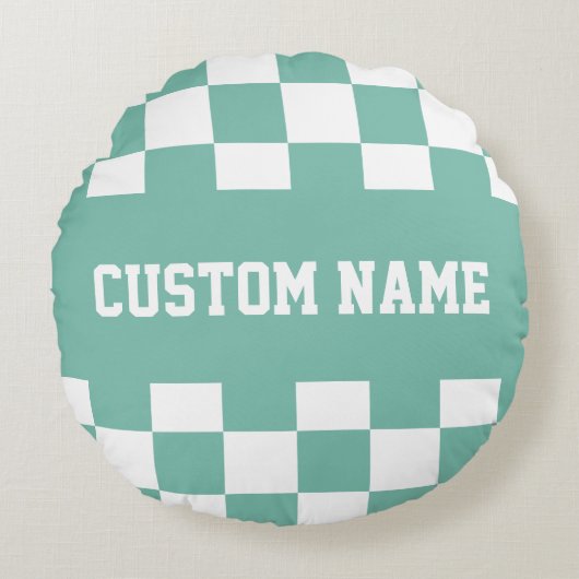 チェッカーボードパターン ラウンドクッション (正面)