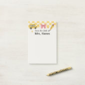 チェッカーボードパーソナライズされた先生Post-Itメモ ポストイット (デスク上)