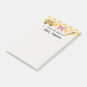 チェッカーボードパーソナライズされた先生Post-Itメモ ポストイット (アングル)