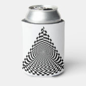 チェッカーボードピラミッド宇宙白黒 缶クーラー (缶裏面)