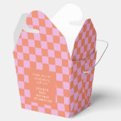 チェッカーボードピンクオレンジカスタム誕生日ありがとう フェイバーボックス (オープン)