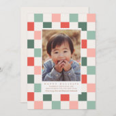 チェッカーボードフォトホリデーカード シーズンカード (正面/裏面)