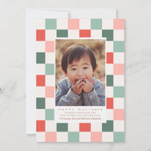 チェッカーボードフォトホリデーカード
