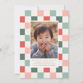 チェッカーボードフォトホリデーカード シーズンカード