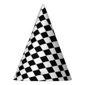 チェッカーボードブラック&ホワイト パーティーハット (左)