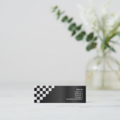 チェッカーボードプロファイルカード スキニー名刺 (スタンド正面)
