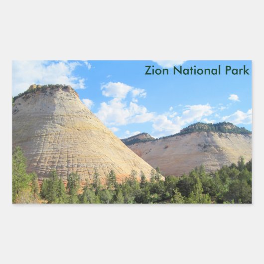 チェッカーボードメサステッカー 長方形シール (正面)