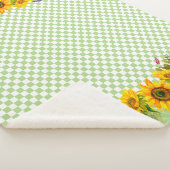 チェッカーボード上のひまわり シェルパブランケット (3/4)