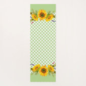 チェッカーボード上のひまわり ヨガマット (裏面)