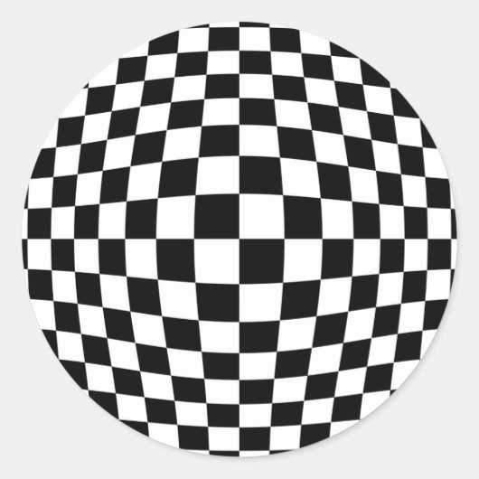 チェッカーボード光学錯覚 ラウンドシール (正面)