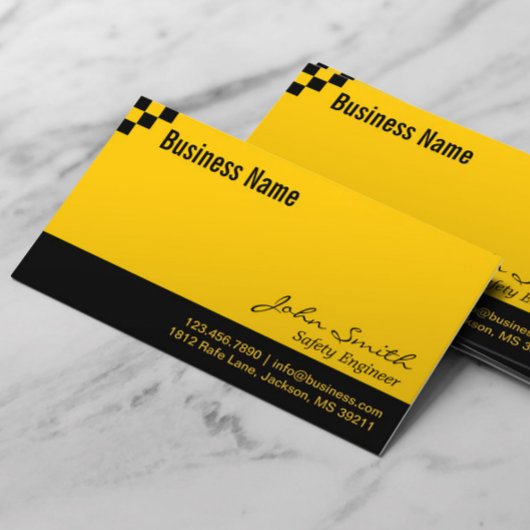 チェッカーボード安全技術者の名刺 名刺