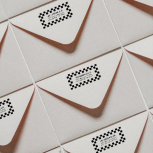 チェッカーボード差出人住所 ラバースタンプ