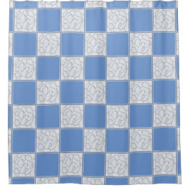 チェッカーボード抽象芸術糸絡みデザインAny Color シャワーカーテン