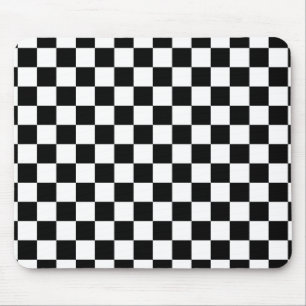 チェッカーボード模様(白黒) マウスパッド