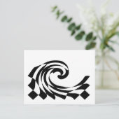 チェッカーボード波はがき ポストカード (スタンド正面)