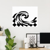 チェッカーボード波ポスター ポスター (ホームオフィス)