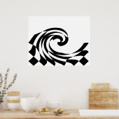 チェッカーボード波ポスター ポスター (キッチン)