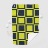 チェッカーボード海軍ブルーグリーンチェッカーボード ゴルフタオル (インサイチュ)