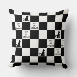 チェッカーボード猫の枕白黒CricketDiane クッション