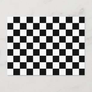 チェッカーボード白黒 ポストカード
