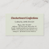 チェッカーボード菓子ベーカリーノスタルジアレトロ 名刺 (裏面)