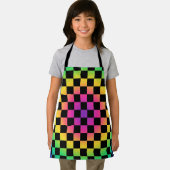 チェッカーボード虹の花模様 エプロン (インサイチュ)