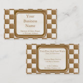 チェッカーボード-ミルクチョコレートおよび白いチョコレート 名刺 (正面/裏面)