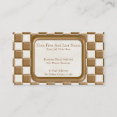 チェッカーボード-ミルクチョコレートおよび白いチョコレート 名刺 (裏面)