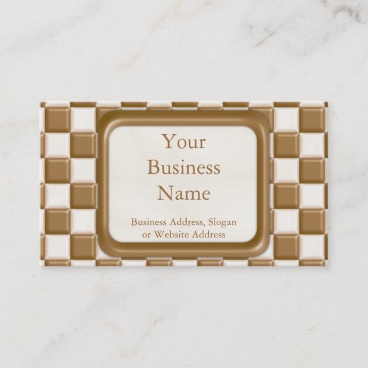 チェッカーボード-ミルクチョコレートおよび白いチョコレート 名刺 (正面)