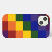 チェッカーレインボー iPhoneケース (裏面横)