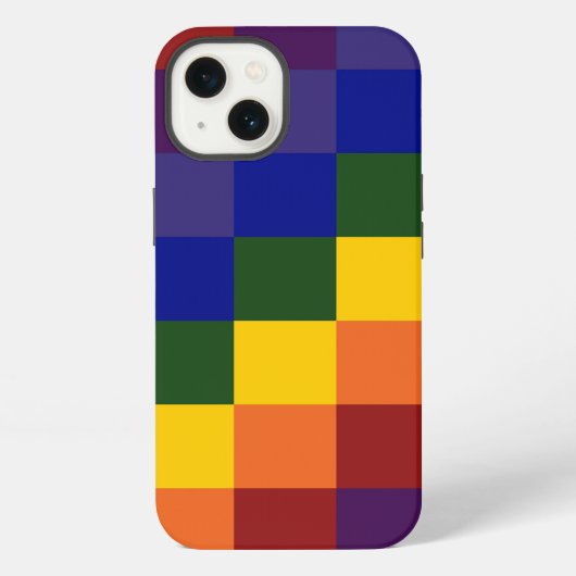 チェッカーレインボー iPhoneケース (裏面)