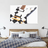 チェッカーROCK ELECTRIC GUITAR 40x60 キャンバスプリント (インサイチュ (寝室))