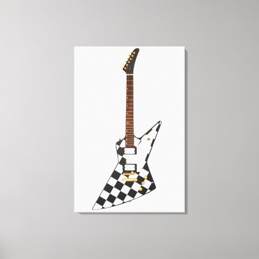 チェッカーROCK GUITAR 24x36 キャンバスプリント (正面)