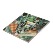 チェックしたテーブルクロスの静物画(Juan Gris) タイル (側面)