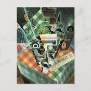 チェックしたテーブルクロスの静物画（Juan Gris） ポストカード
